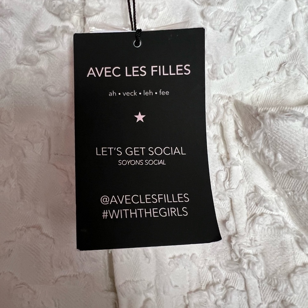 Avec Les Filles Cream Textured Fabric - Picture 3 of 6